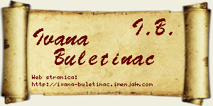 Ivana Buletinac vizit kartica